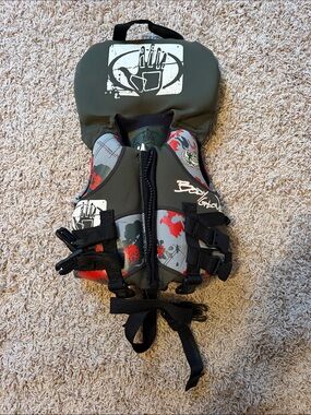 Body Glove Kids Olive, Gray & Red Neoprene Life Vest